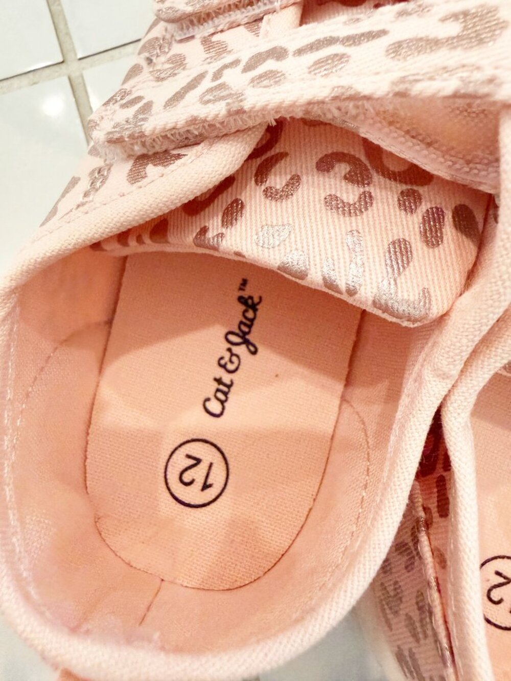 Cat & Jack Pink Toddler 12 Parker Hook and Loop Closure Leopard Print Sneakers - Picture 7 of 9